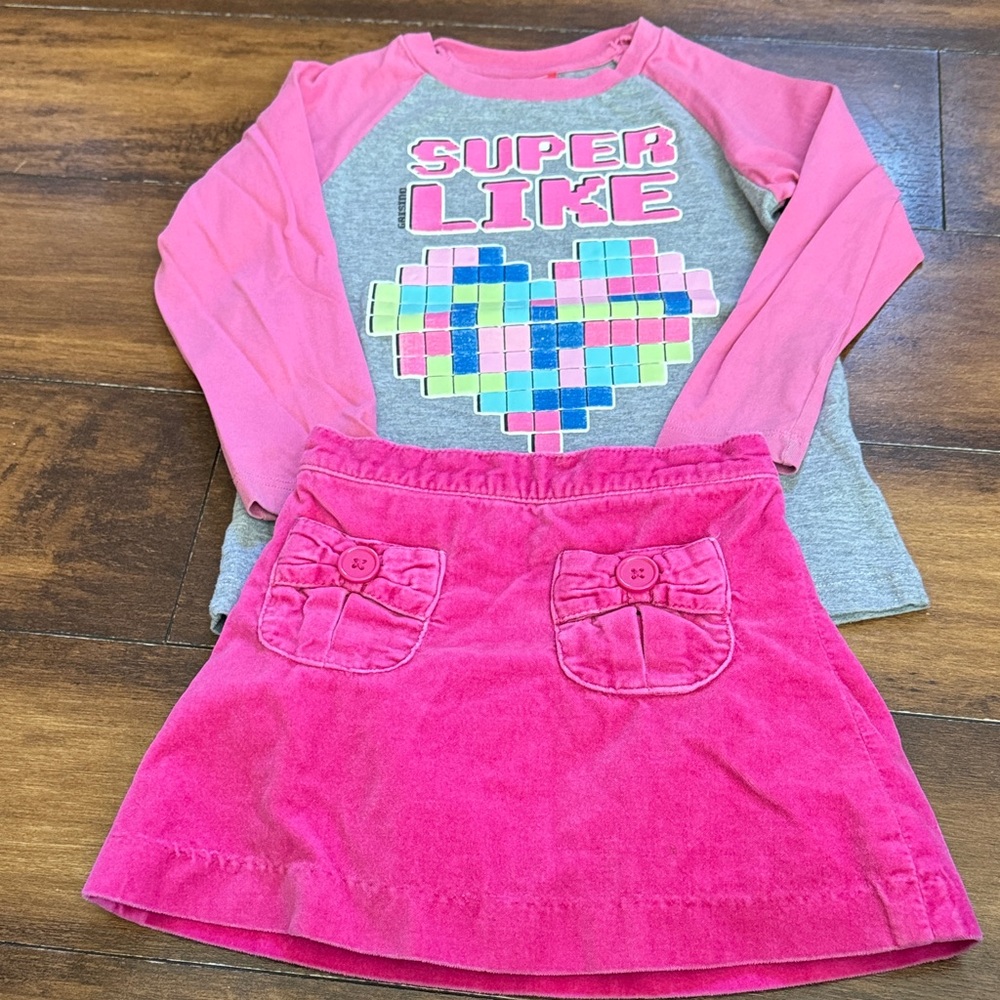 "Bundle" Grisino Super Like Tee Gymboree Skort Size 4